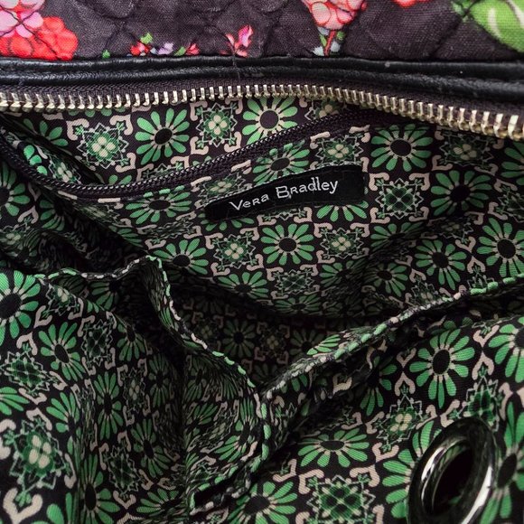 Vera Bradley Carson Crossbody Bag w/ Cell Phone Pocket Winter Berry Black - Picture 8 of 9